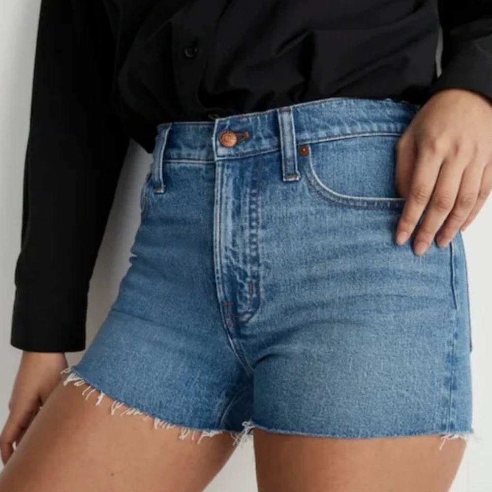 Madewell High-Rise Blue Denim Shorts